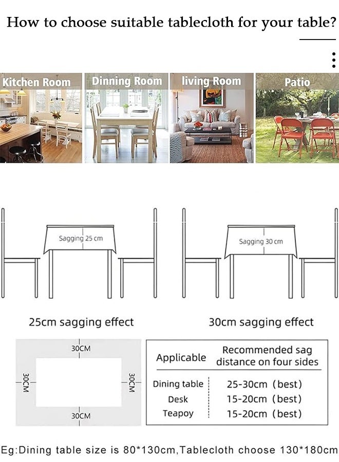 DUNISO مفرش طاولة من القطن والكتان، مفرش طاولة مستطيل مع شرابات، مقاوم للتجاعيد، مضاد للتلاشي، قابل للغسل، غطاء طاولة بوهيمي لمائدة الطعام، المطبخ، حفلة عيد الميلاد، النزهة، داخلي وخارجي، 150*220 سم - Image 5